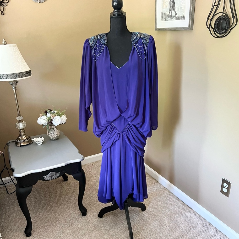 Stunning and Dramatic 80’s era “Dynasty” Dress